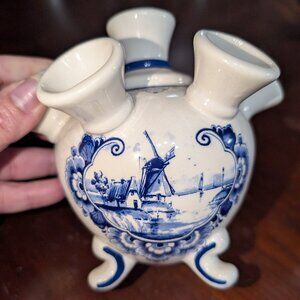 Delfts Windmill vintage tulip vase